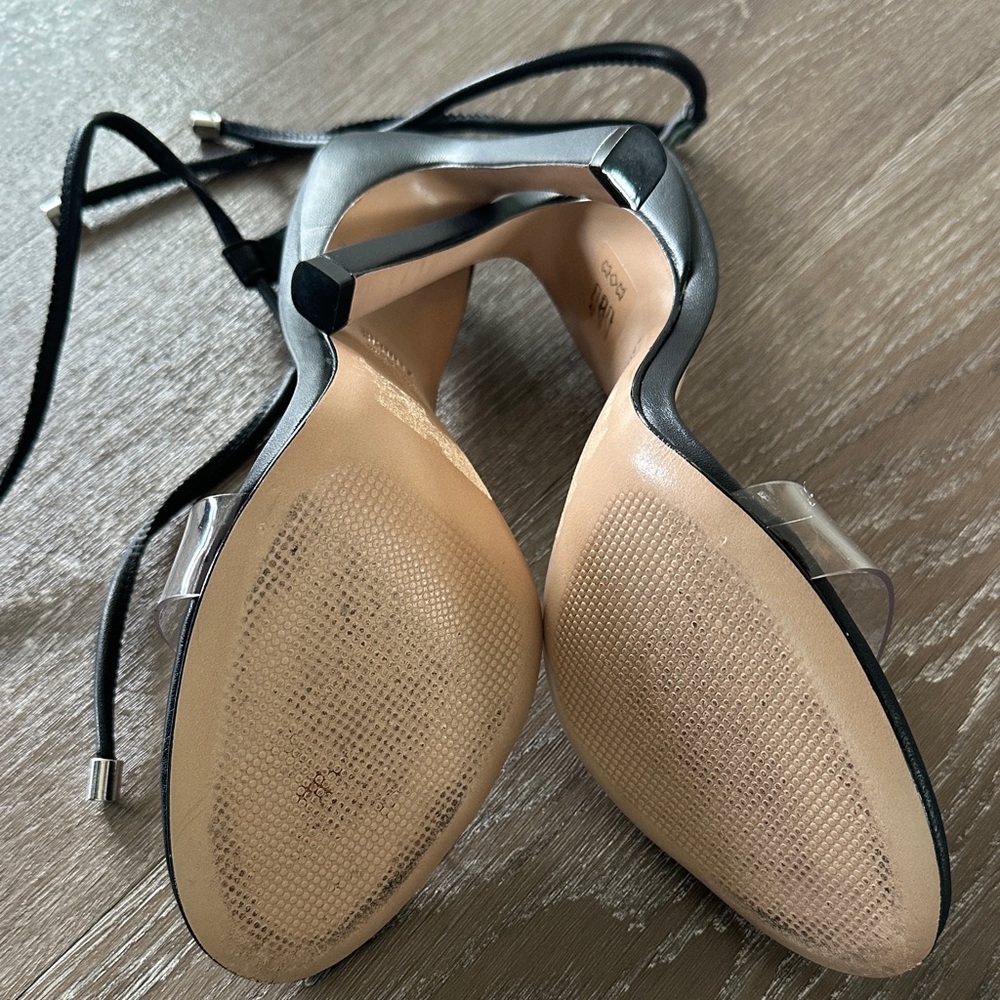 SCHUTZ Black and Clear Strappy Heels — LIKE NEW!! - Picture 2 of 4